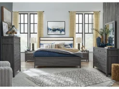 Merrifield Upholstered Bed In Raisin Black, Twin