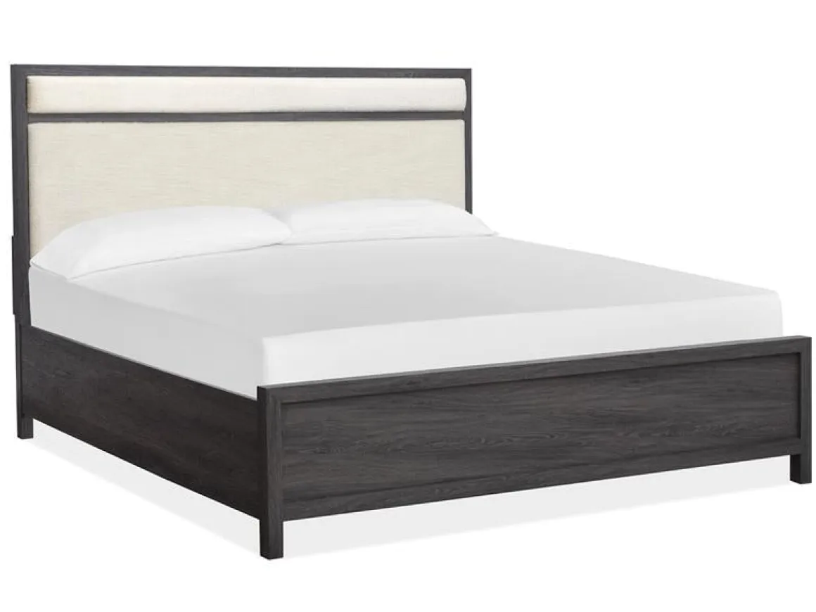 Merrifield Upholstered Bed In Raisin Black, Twin