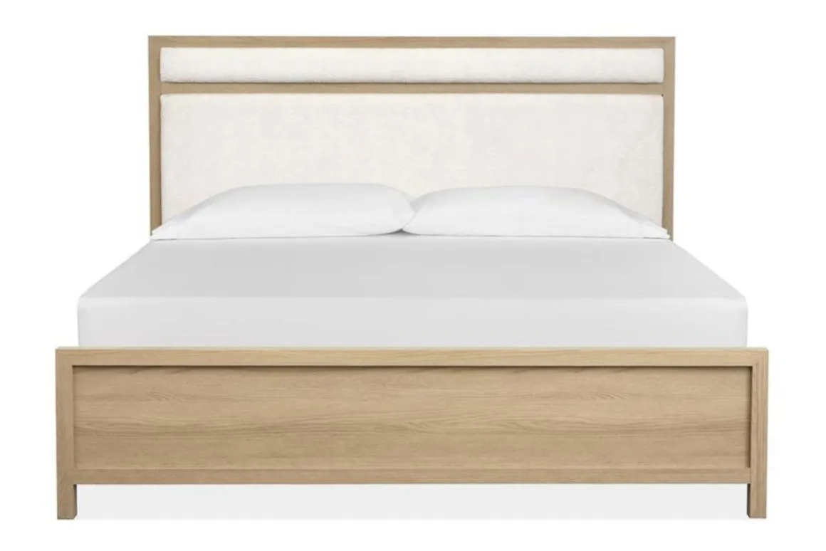 Merrifield Upholstered Bed, Dresser, Mirror & Nightstand In Raisin Black, Twin