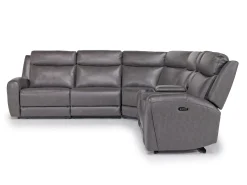 Mia 6 Piece 2 Power Sectional In Gray