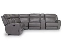 Mia 6 Piece Reclining Sectional W/ Armless Recliner In Gray