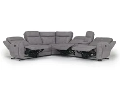 Mia 6 Piece Reclining Sectional W/ Armless Recliner In Gray