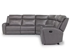 Mia 6 Piece Reclining Sectional W/ Armless Recliner In Gray