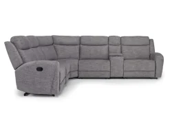 Mia 6 Piece Reclining Sectional W/ Armless Recliner In Gray