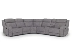 Mia 6 Piece Reclining Sectional In Gray