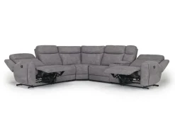 Mia 6 Piece Reclining Sectional In Gray