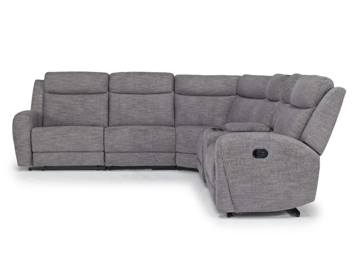 Mia 6 Piece Reclining Sectional In Gray