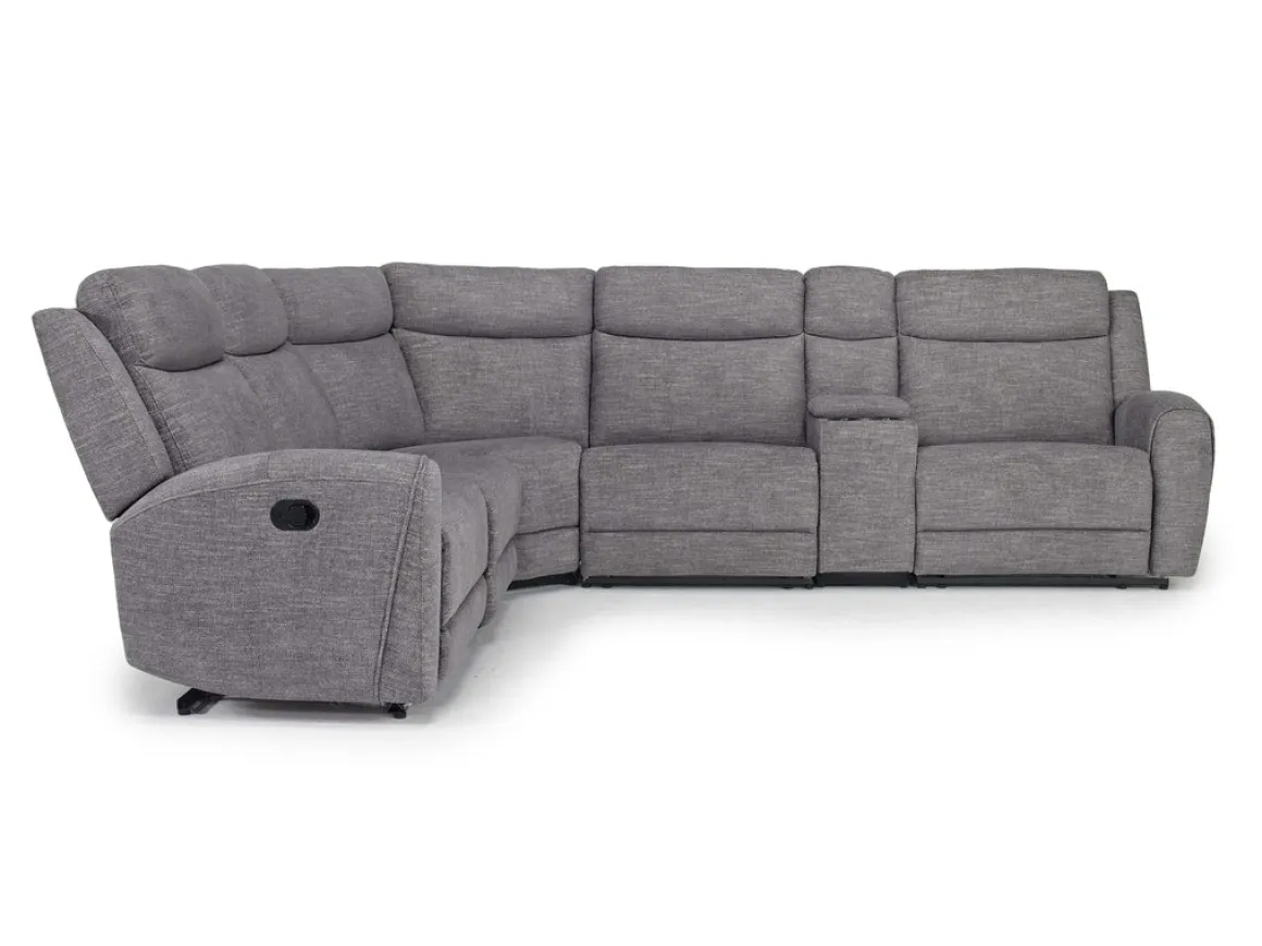 Mia 6 Piece Reclining Sectional In Gray