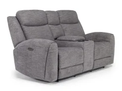 Mia 2 Power Console Loveseat In Gray