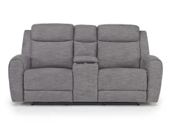 Mia 2 Power Console Loveseat In Gray