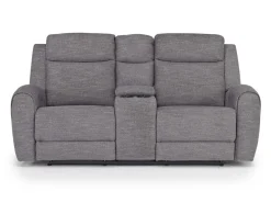 Mia Reclining Console Loveseat In Gray