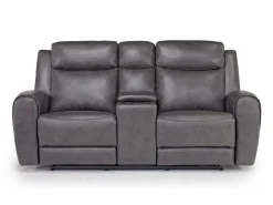 Mia Reclining Console Loveseat In Gray