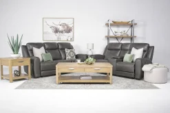 Mia Reclining Sofa & Console Loveseat In Gray