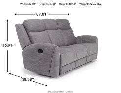 Mia Reclining Sofa In Gray