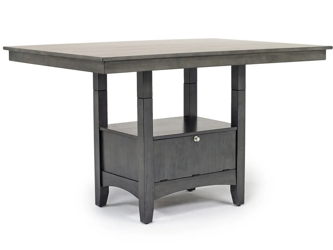 Miami Adjustable Dining Table, 4 Stools & Bench In Gray
