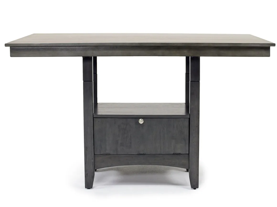 Miami Adjustable Dining Table, 4 Stools & Bench In Gray