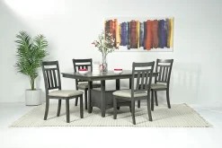 Miami Adjustable Dining Table & 4 Chairs In Gray