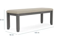 Miami Dining Bench In Gray
