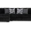 Midnight Madness Sofa Chaise Sectional In Onyx, Left Facing