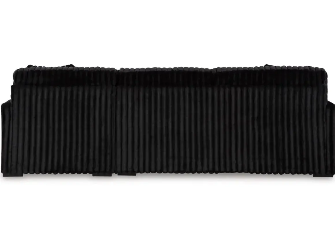 Midnight Madness Sofa Chaise Sectional In Onyx, Left Facing