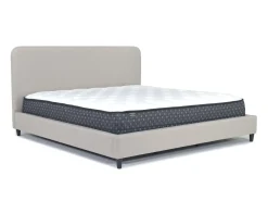 Modern Upholstered Panel Bed In Sand, Twin