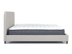 Modern Upholstered Panel Bed In Sand, Twin