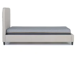 Modern Upholstered Panel Bed In Sand, Twin