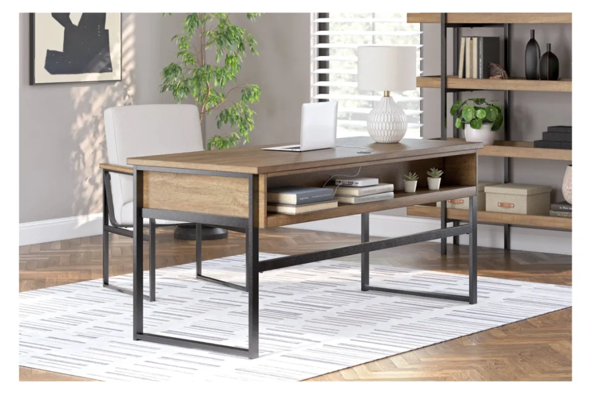 Montia Desk Chair In Light Brown/Gray