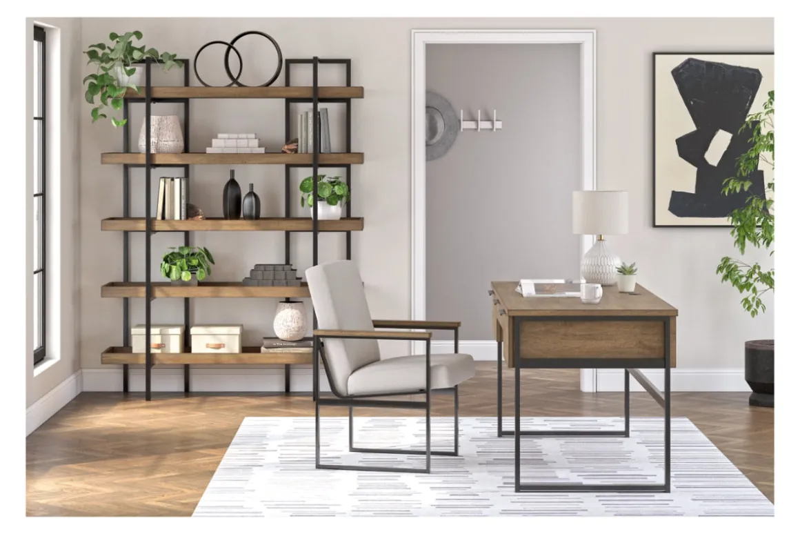 Montia Office Desk In Brown/Gray