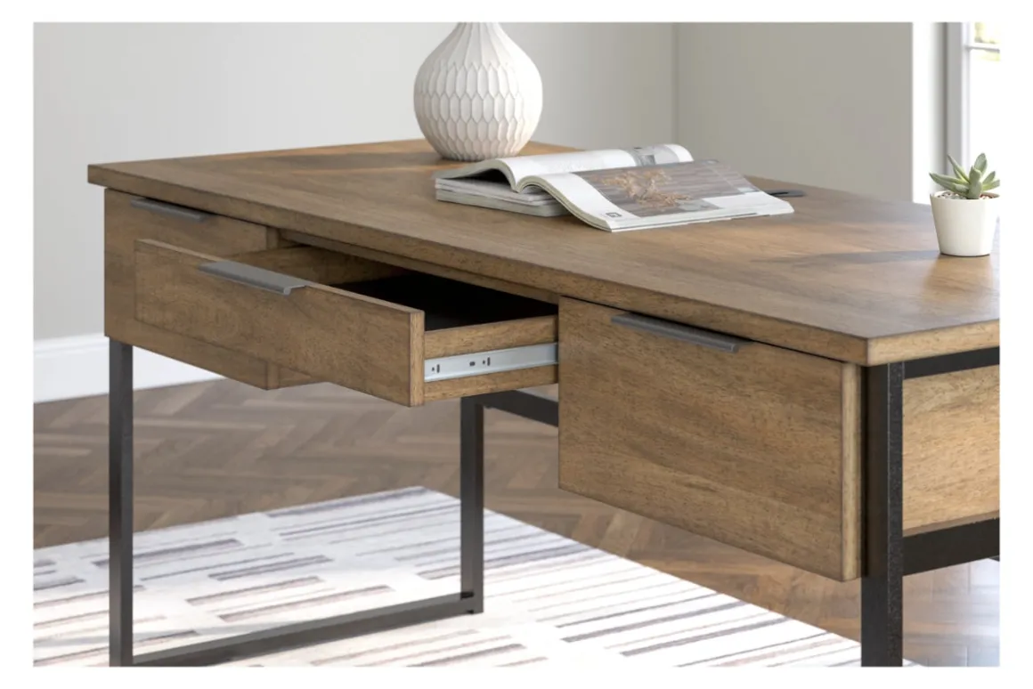Montia Office Desk In Brown/Gray