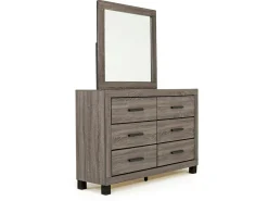 Naialyn Bookcase Bed, Dresser, Mirror & Nightstand In Gray, Full