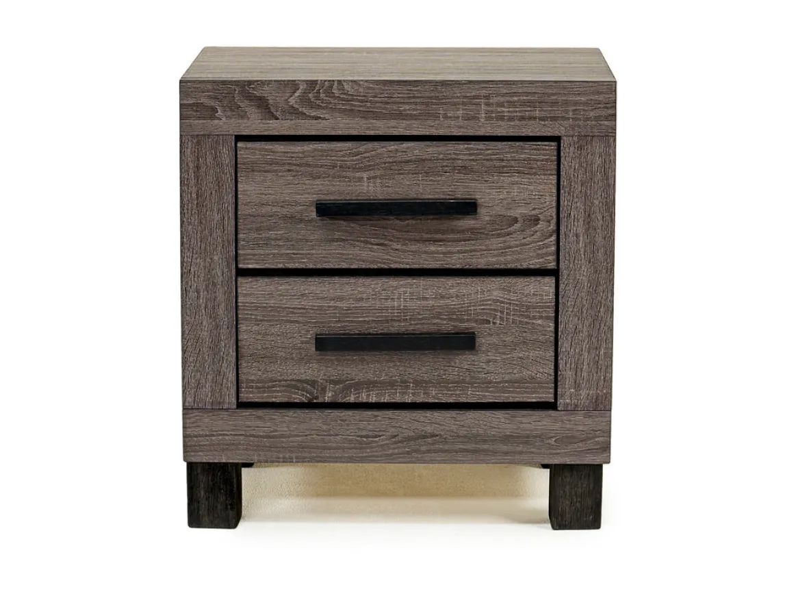 Naialyn Panel Bed, Dresser, Mirror & Nightstand In Gray, Full