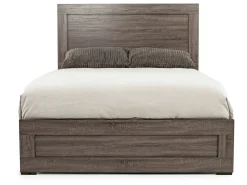 Naialyn Panel Bed, Dresser, Mirror & Nightstand In Gray, Full