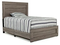 Naialyn Panel Bed, Dresser, Mirror & Nightstand In Gray, Full