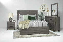 Naialyn Panel Bed In Gray, Full