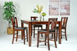 Napa Counter Height Extendable Dining Table & 4 Stools In Brown