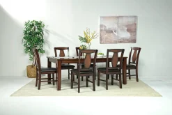 Napa Extendable Dining Table & 6 Chairs In Brown