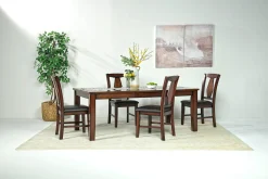 Napa Extendable Dining Table & 4 Chairs In Brown