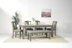 Napa Extendable Dining Table, 4 Chairs & Bench In Brown