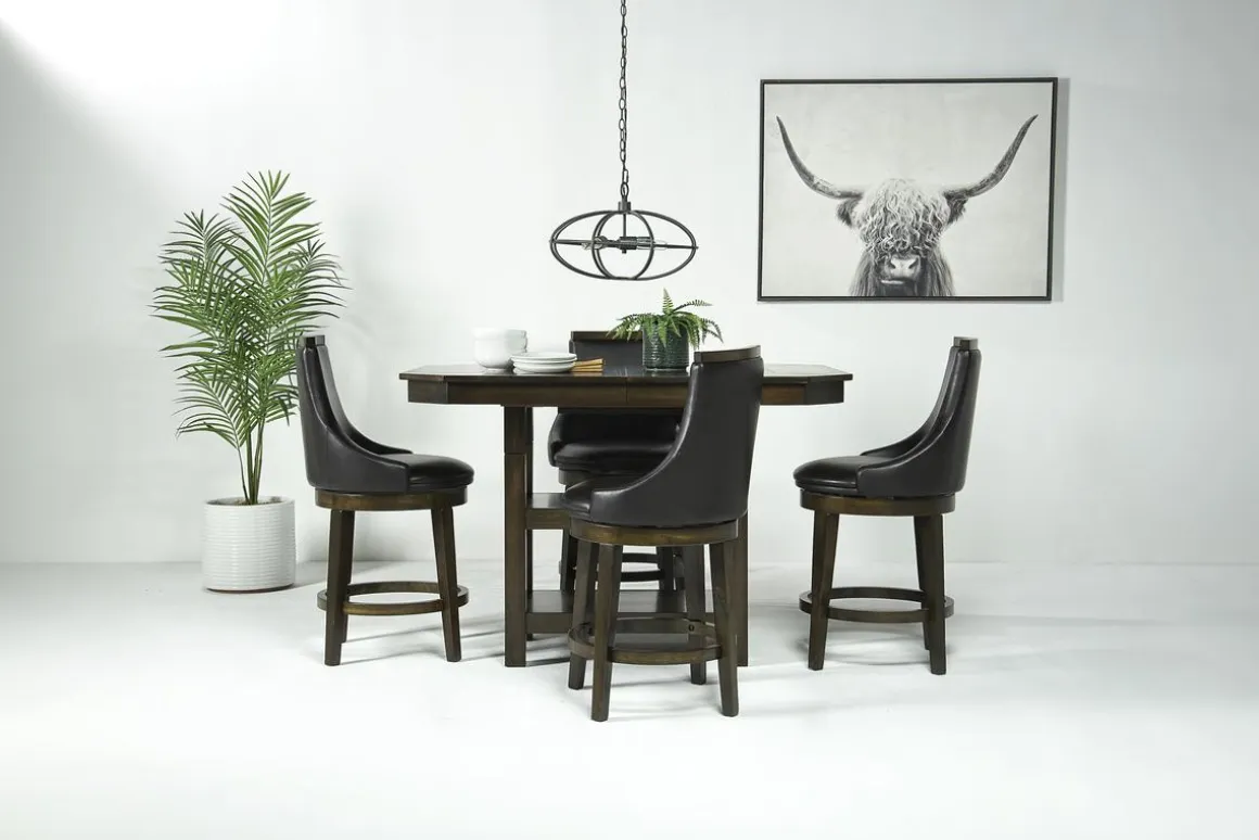 New Haven Adjustable Height Extendable Dining Table In Brown