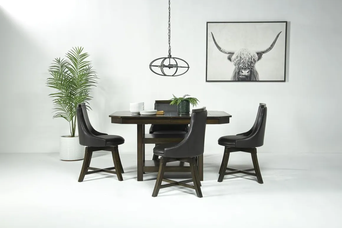 New Haven Adjustable Height Extendable Dining Table In Brown