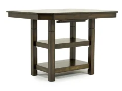 New Haven Counter Height Adjustable Extendable Dining Table & 6 Stools In Brown