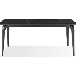 Nicoya Dining Table & 4 Chairs In Black Sintered Stone