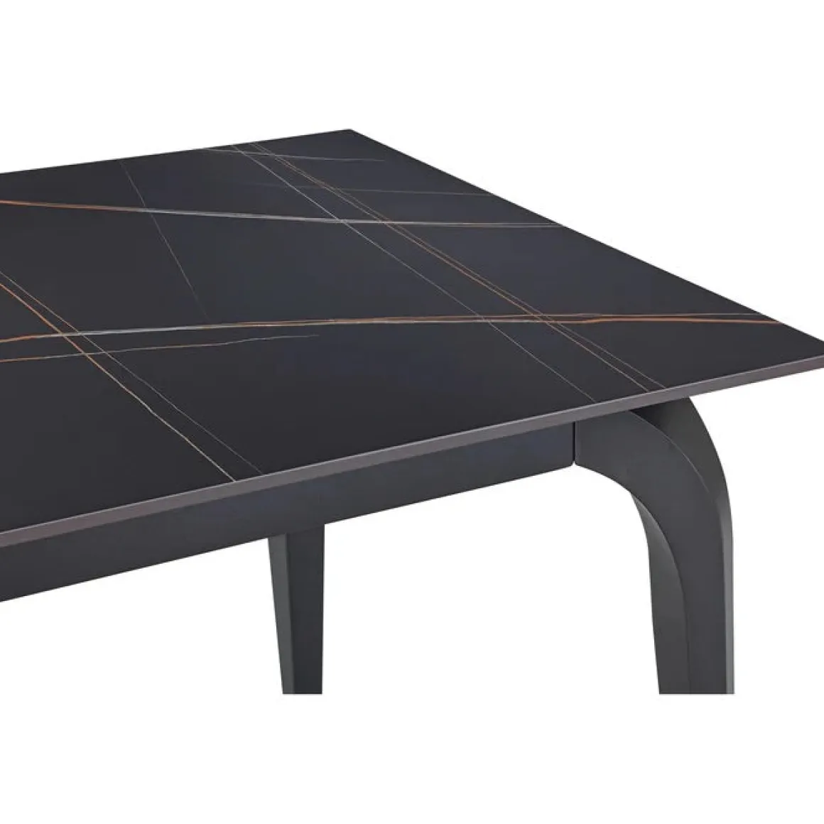 Nicoya Dining Table In Black Sintered Stone