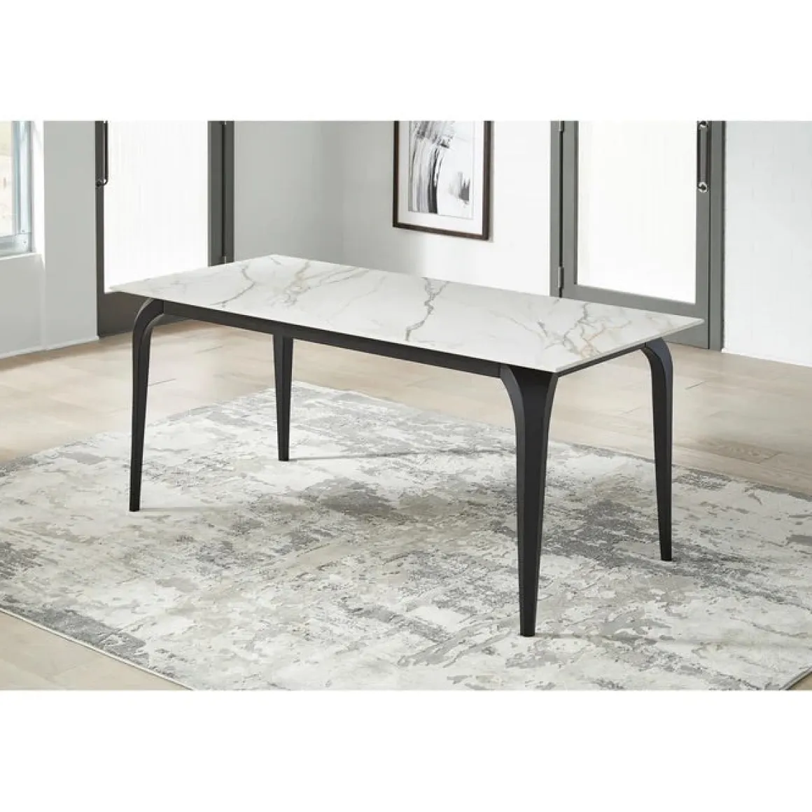 Nicoya Dining Table In Black Sintered Stone