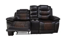 Nikko Reclining Sofa & Console Loveseat In Brown
