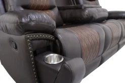 Nikko Reclining Sofa & Console Loveseat In Brown