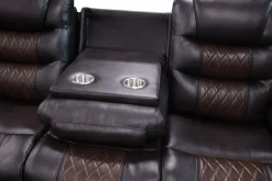 Nikko Reclining Sofa & Console Loveseat In Brown