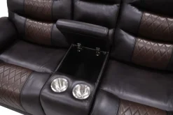 Nikko Reclining Sofa & Console Loveseat In Brown