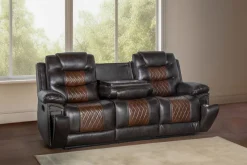 Nikko Reclining Sofa In Brown